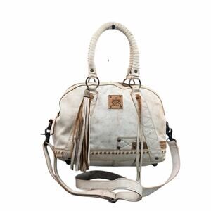 STS Ranchwear Cremello Sansa White Leather Satchel Purse with crossbody STS31179